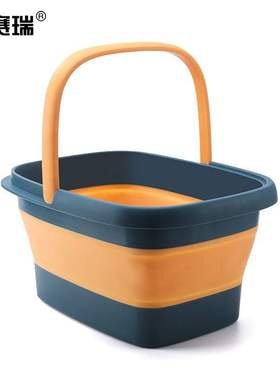 安赛瑞水桶硅胶折叠方形拖把水桶户外车载野营便携钓鱼桶蓝色7115