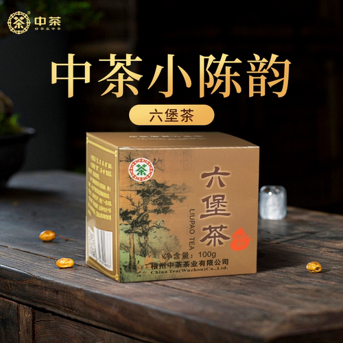 中茶广西梧州茶叶小陈韵5年陈化特级窖藏六堡茶黑茶100g 中粮茶叶