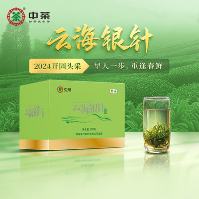 中茶绿茶2024明前春茶早春头採云南高山茶园云海银针绿茶纸包200g