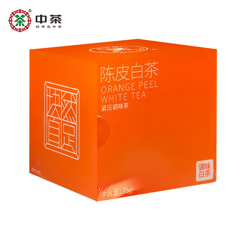 中茶白茶福建三年陈皮寿眉白茶紧压饼干茶小方片便捷装75g-封面