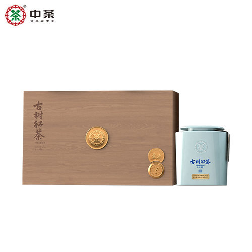 中茶茶叶 景迈云南滇红古树红茶晒红紧压茶礼盒216g 节日送礼茶礼