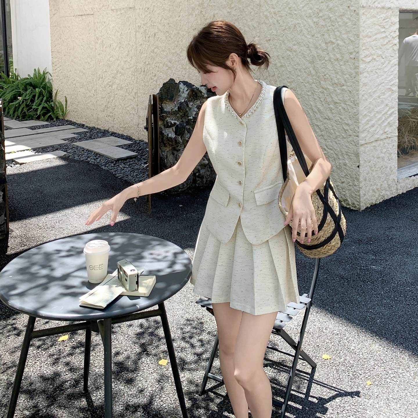 小香风休闲风时尚套装上衣女装法式江南风港风极简风显瘦气质短款,女装套装/套裙,浙宝131