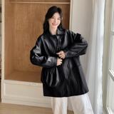 现货新品PU皮衣外套送包包131-7161P165K238，女装短外套，象礼