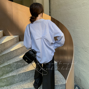 超火气质通勤穿搭衬衫女春秋2025新款韩系松弛感阔腿裤图片