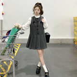 miu系穿搭灰色小香风连衣裙女2025春新款小个子千金风，女装连衣裙，浙宝131