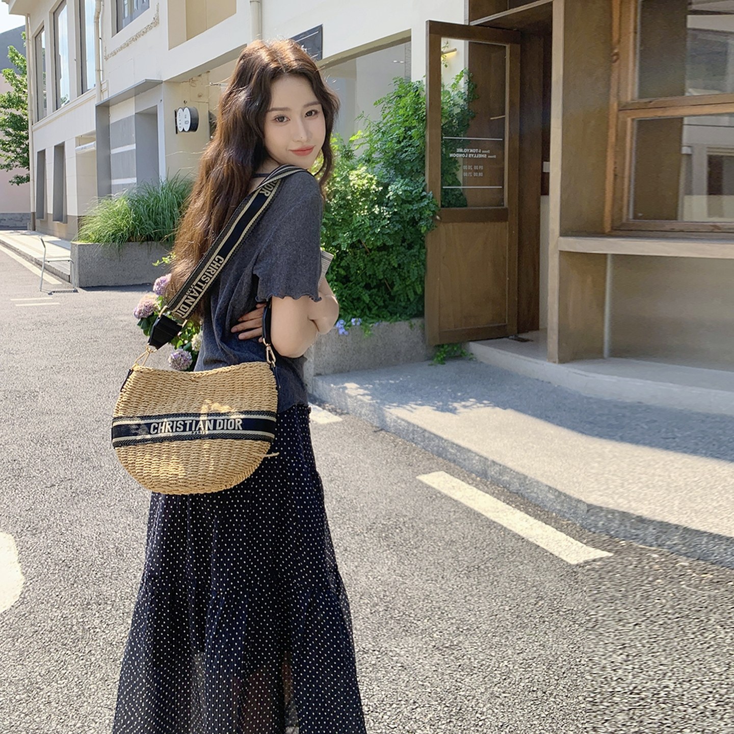 盐甜系夏日ootd穿搭套装女2025新款休闲短袖T恤波点半身裙两件套,女装套装/套裙,浙宝131