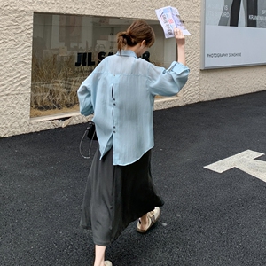 灰色法式吊带连衣裙套装女2025夏季新款设计感气质防晒衬衫两件套图片