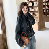 新款PU皮衣外套131-7126P155K238，女装皮衣，象礼