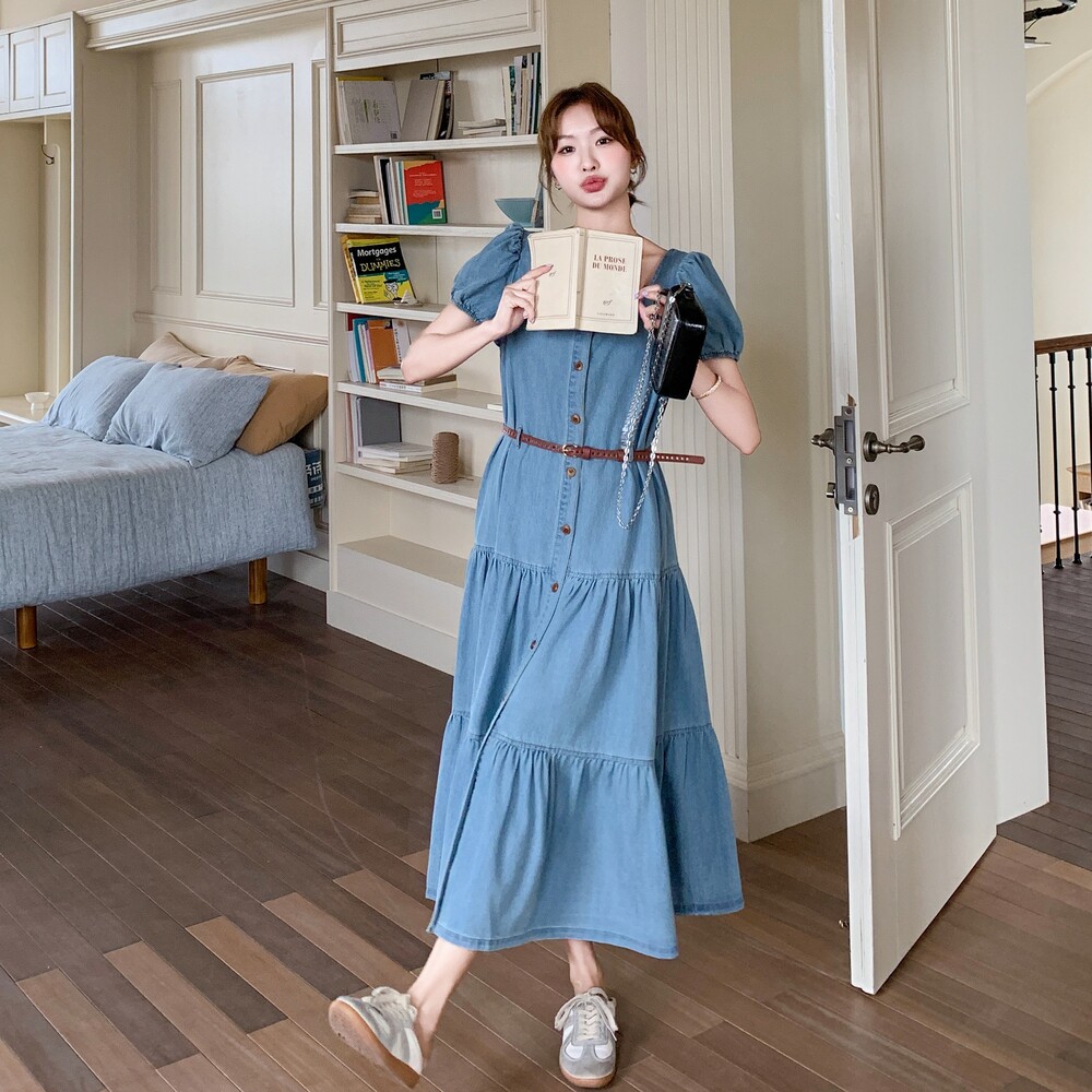 【现货】牛仔连衣裙送腰带131-7231P135K198,女装连衣裙,浙宝131