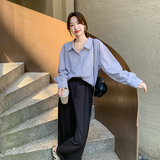超火气质通勤穿搭衬衫女春秋2025新款韩系松弛感阔腿裤，女装套装/套裙，浙宝131