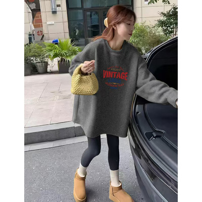 弧形下摆打底衫秋冬宽松