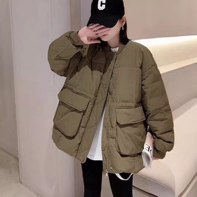 羽绒棉服女款2025年秋冬新韩版设计感大码宽松面包服棉衣棉袄外套