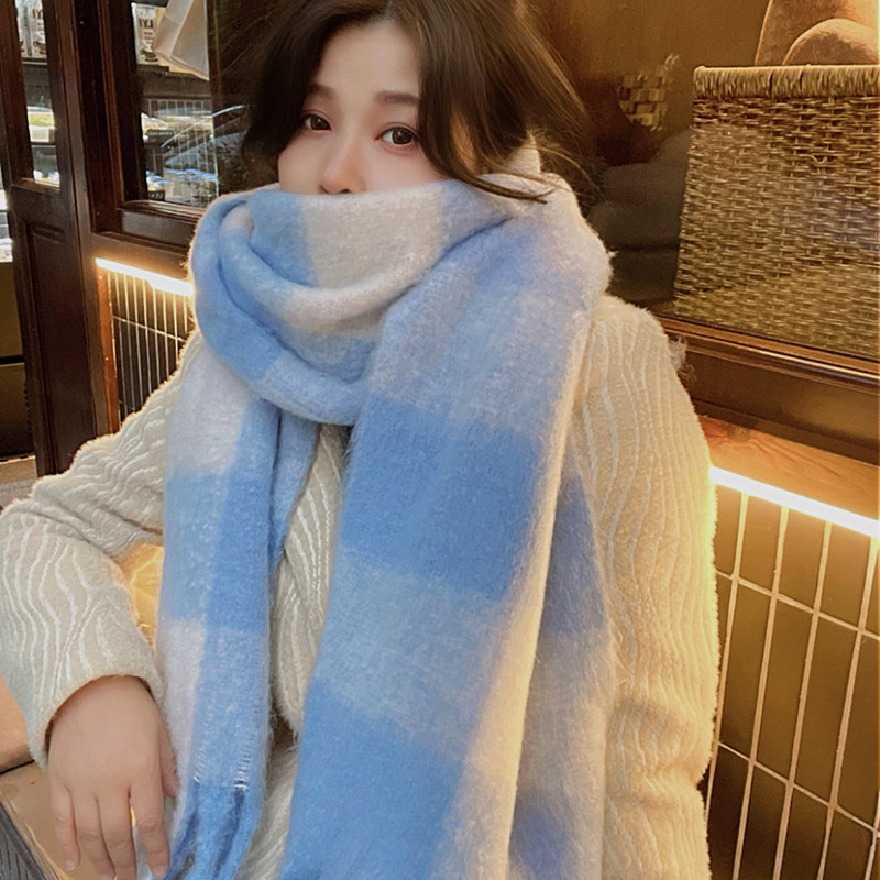 秋冬季千鸟格围巾韩版ins