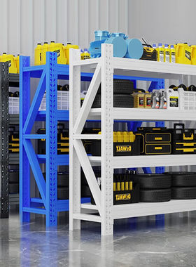 奕多美仓储货架1200*500*2000库房铁架子230KG/层黑色四层置物架Y