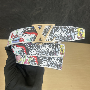 涂鸦男士休闲中小青年学生唐老鸭海绵宝宝潮流l男自动扣网红皮带