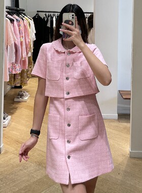 连衣裙2022年甜美粉色娃娃领假两件短裙SFPRO01950