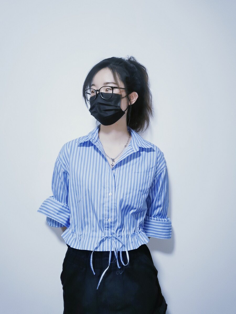 条纹抽绳腰Polo领长袖上衣