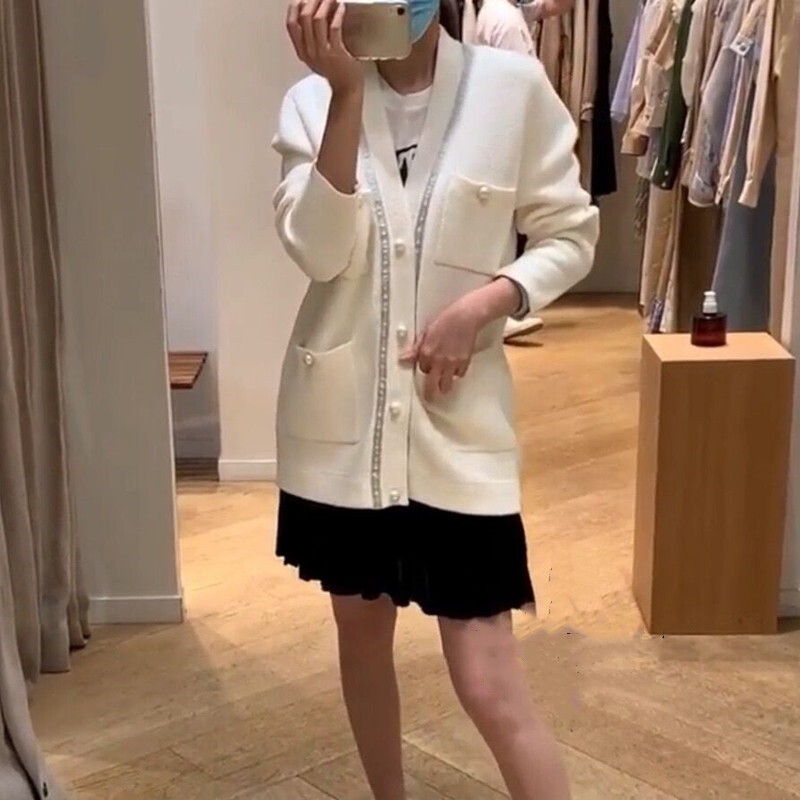 法式优雅粗花呢质感针织上衣