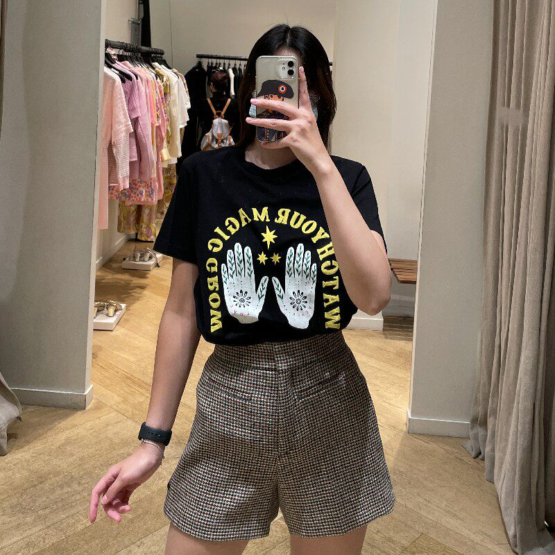 SIVOS 休闲裤2021格纹高腰通勤百搭短裤女SFPSH00191