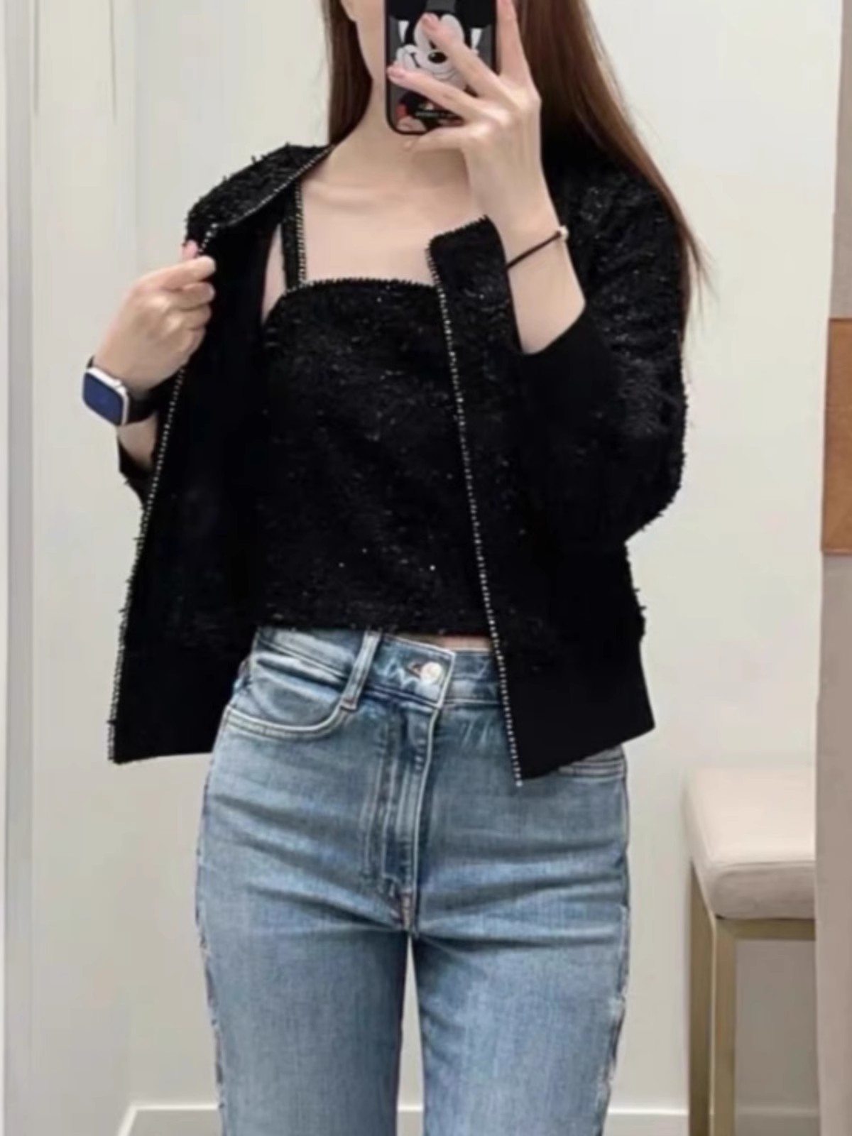 2023秋冬款女装法式针织开衫吊带两件套上衣MFPTO00928