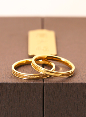 钛钢不褪色英文字母食指戒