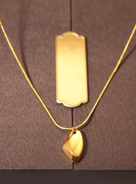 钛钢不褪色三生石许愿项链女