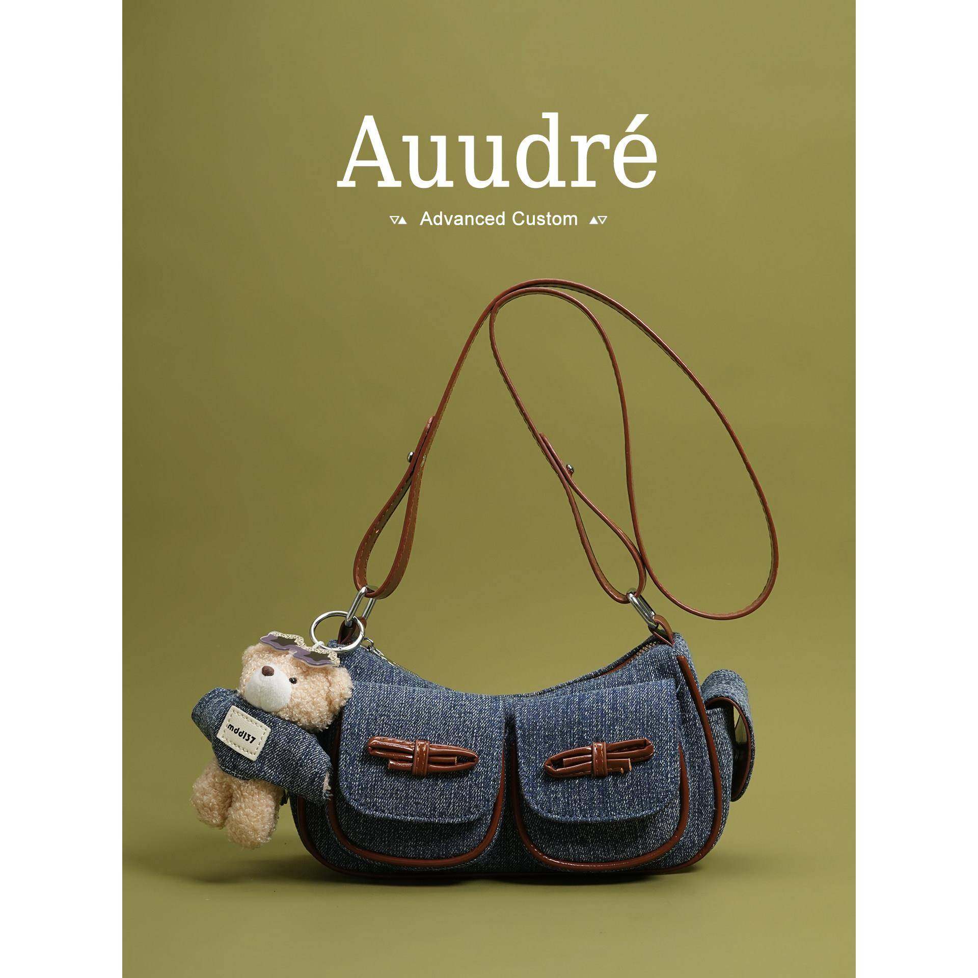 天锚国际高品质对比牛仔单肩腋窝包女性2026新工作通勤斜挎包,箱包皮具/热销女包/男包,腋下包,淘宝优惠券,粉丝福利购,淘宝优惠卷