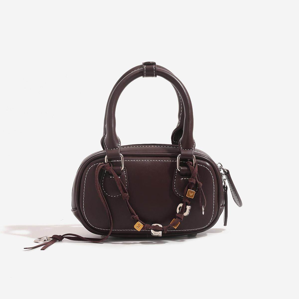 天锚国际罗予彤同款吐司麻将包牛皮手提包女真皮迷你斜挎保龄球包,箱包皮具/热销女包/男包,小方包,淘宝优惠券,粉丝福利购,淘宝优惠卷