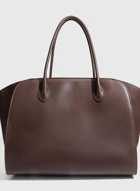 天锚国际极简真皮row托特包女大容量通勤marlo17手提包单肩斜挎包