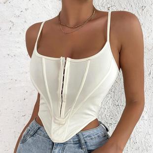 Sexy Vintage Tube Tops Women Bandage Bodycon Corset Crop Top