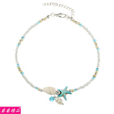 Fashion Beach Anklet Conch Starfish foot chain bracelet脚链