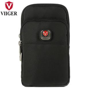 6.8寸超薄挂包 苹果华为6.7 手机腰包男穿皮带竖款 多功能帆布包