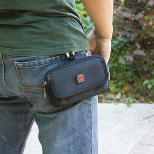 多功能零钱帆布苹果6.5 穿皮带横款 6.7寸 工地干活 手机腰包男款