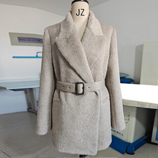 镇店秘鲁进口A级苏丽长毛羊驼皮草级短款大衣加厚保暖毛呢外套女