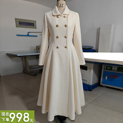 羊绒收腰带里衬大衣外套