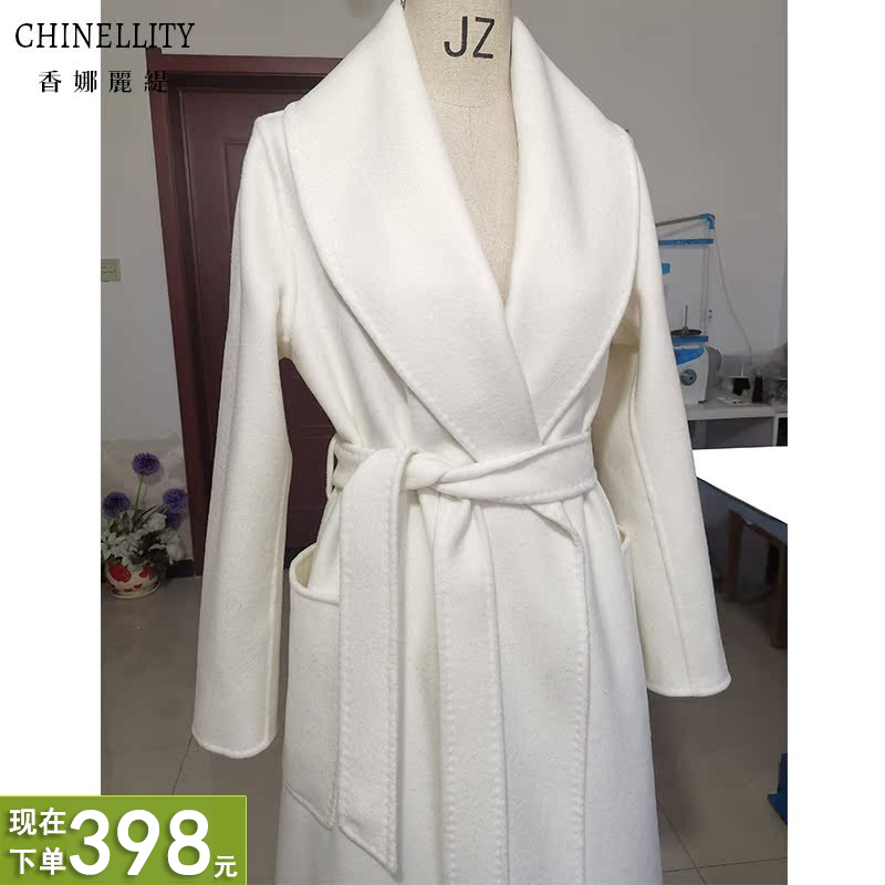 Gufo白色加厚双面羊绒大衣