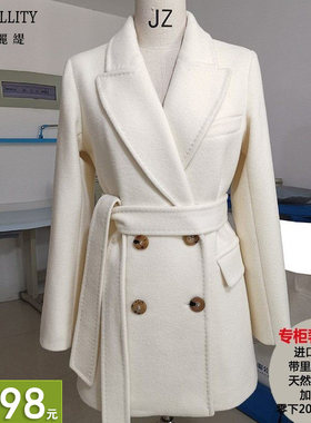 山羊绒大衣进口带里衬加厚保暖短款黑色驼色高端毛呢外套冬新款女