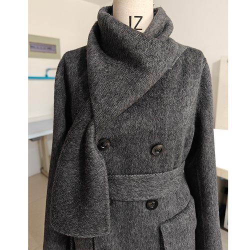 加厚高端灰色白色黑长款