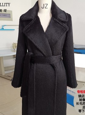 经典款MANUELA镇店秘鲁进口A级苏丽大衣超保暖毛呢外套女