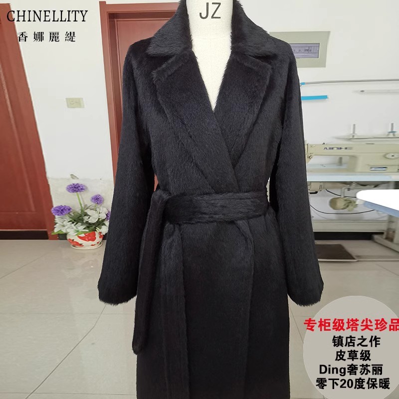 苏丽羊驼大衣镇店秘鲁进口A级长毛皮草级加厚保暖毛呢外套女冬新