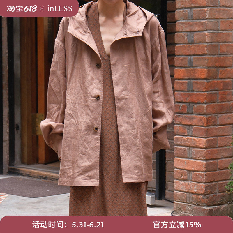 inLESS丨AVIVA JIFEI XUE Hooded Wind Shirt 亚麻连帽衬衫