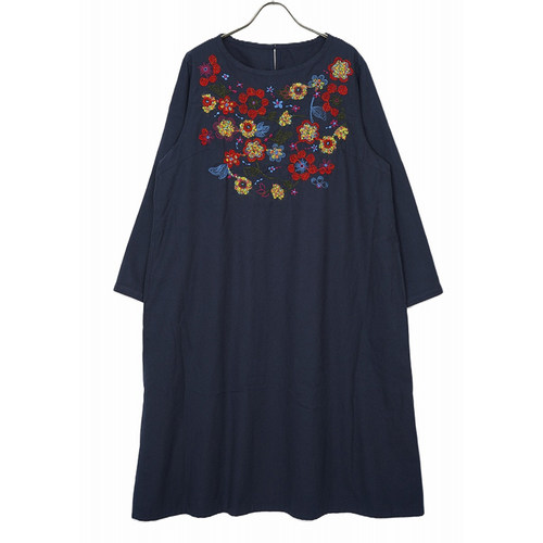 inLESS丨M.&KYOKO Woven Dress 宽松棉质刺绣连衣裙女