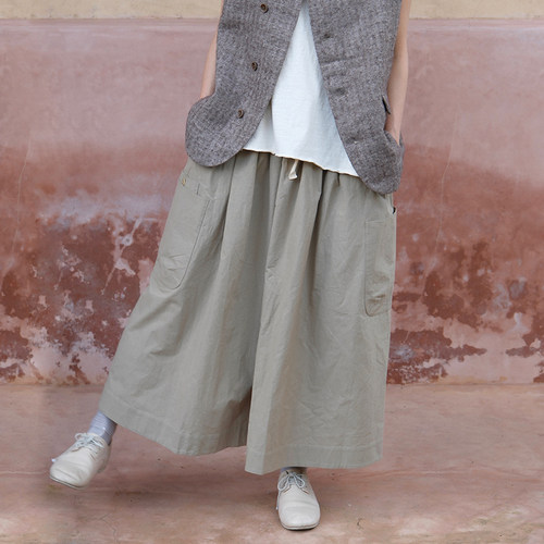 inLESS | 屿麻纪 isola e lino 纯棉口袋半身裙