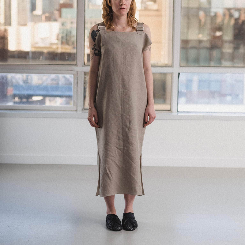 inLESS丨Baserange FRAME 亚麻背带连衣裙女直筒无袖长裙