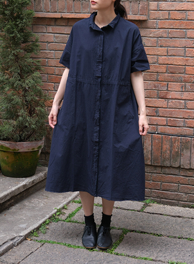 inLESS | HANNOH WESSEL S25148-11短袖衬衫连衣裙女宽松休闲长裙