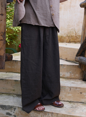 inLESS | 屿麻纪 isola e lino 亚麻宽松直筒裤