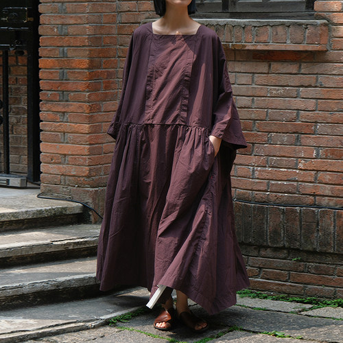 inLESS丨Casey Casey AURELIA DRESS 纯棉连衣裙宽松七分袖长裙