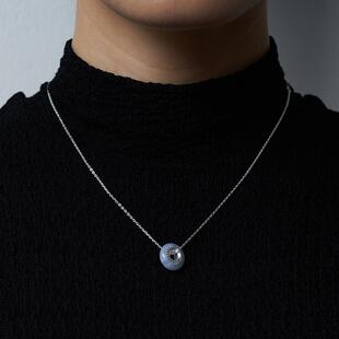 inLESS丨soft mountains Blue blessing 蓝纹玛瑙项链女