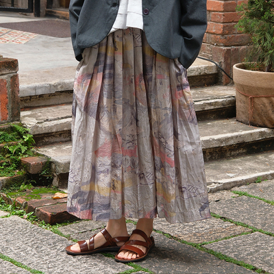 inLESS丨RUNAWAY BICYCLE CARA PLEATED SKIRT 真丝百褶半身裙女