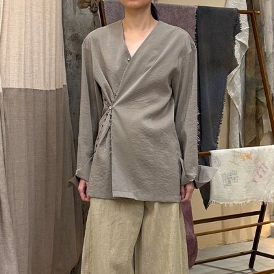 inLESS丨与玊 无领扣子衬衫